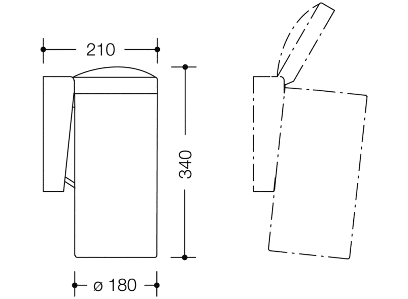 477.05B300 мусорное ведро HEWI Edition matt | Polyamid  - Вид №5