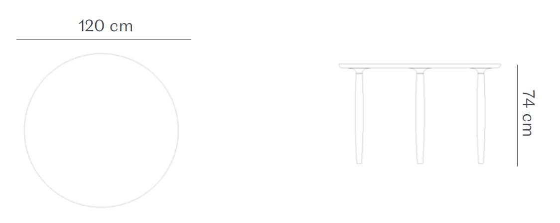 Круглый дубовый обеденный стол NORR11 Oku ARCH-00150853