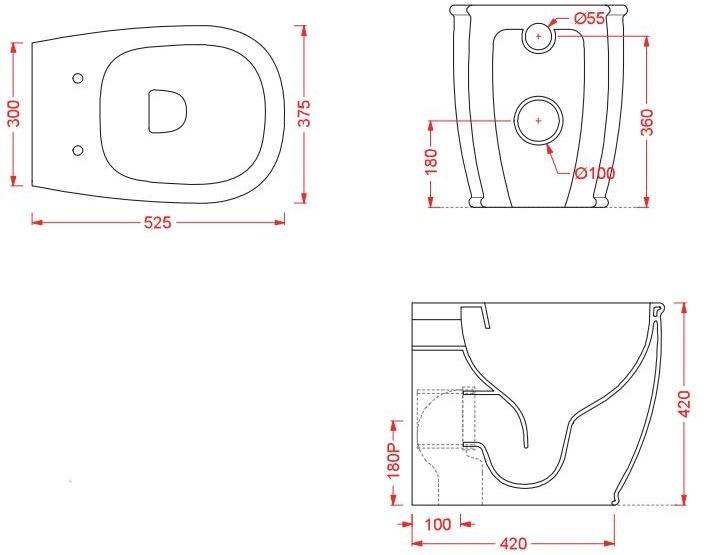 Atv002 Приставной унитаз напольный Белый ArtCeram ATELIER Италия - Вид №2