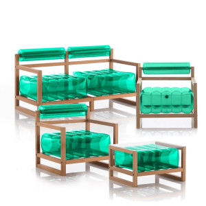 MOJOW Yoko садовая мебель и журнальный столик Зеленый SYK2FYK1CYK1TBYKCB03VC