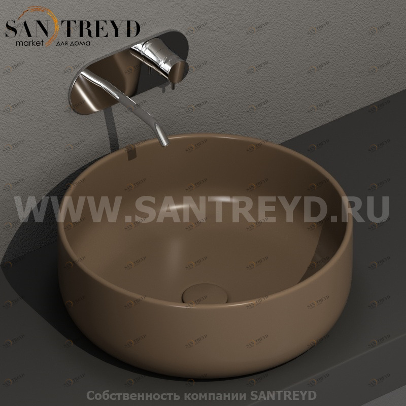 430288 Накладная раковина на столешницу  круглая Kerasan Nolita