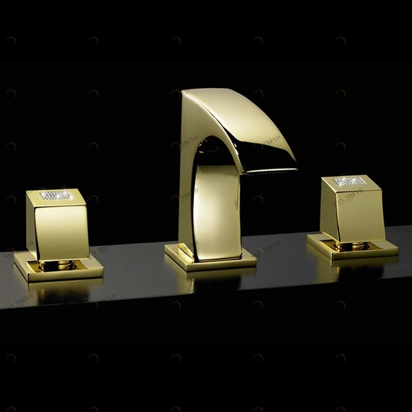 Смеситель для раковины на 3 отверстия с клапаном клик-клак 59.075G MAIER SKIP DIAMOND 59075G