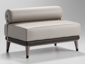 Кожаный прямоугольный пуф