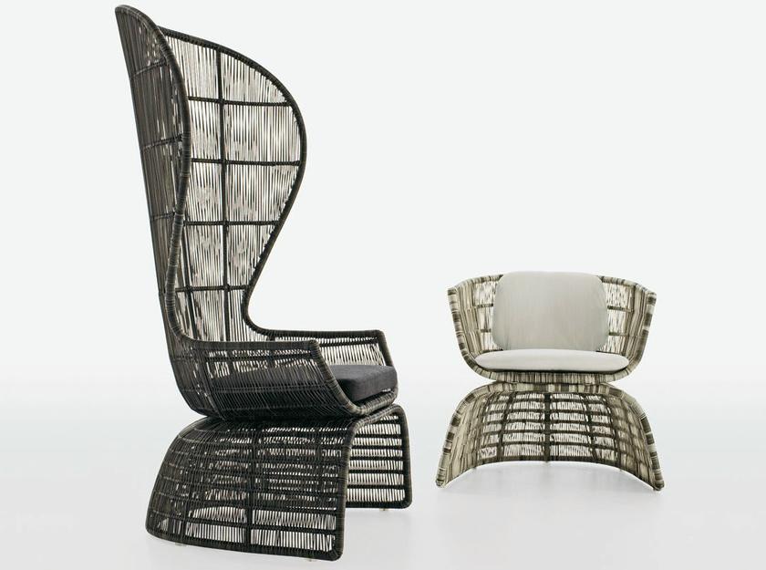 B&B Italia Outdoor Садовое кресло с плетением из полиэтилена или абаки Crinoline sun-id-1369462 - Вид №4