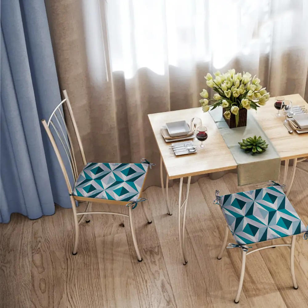 Галета на табурет «Ромбы» 35x35 см цвет мультиколор LINEN WAY STLM-2070496 - Вид №3