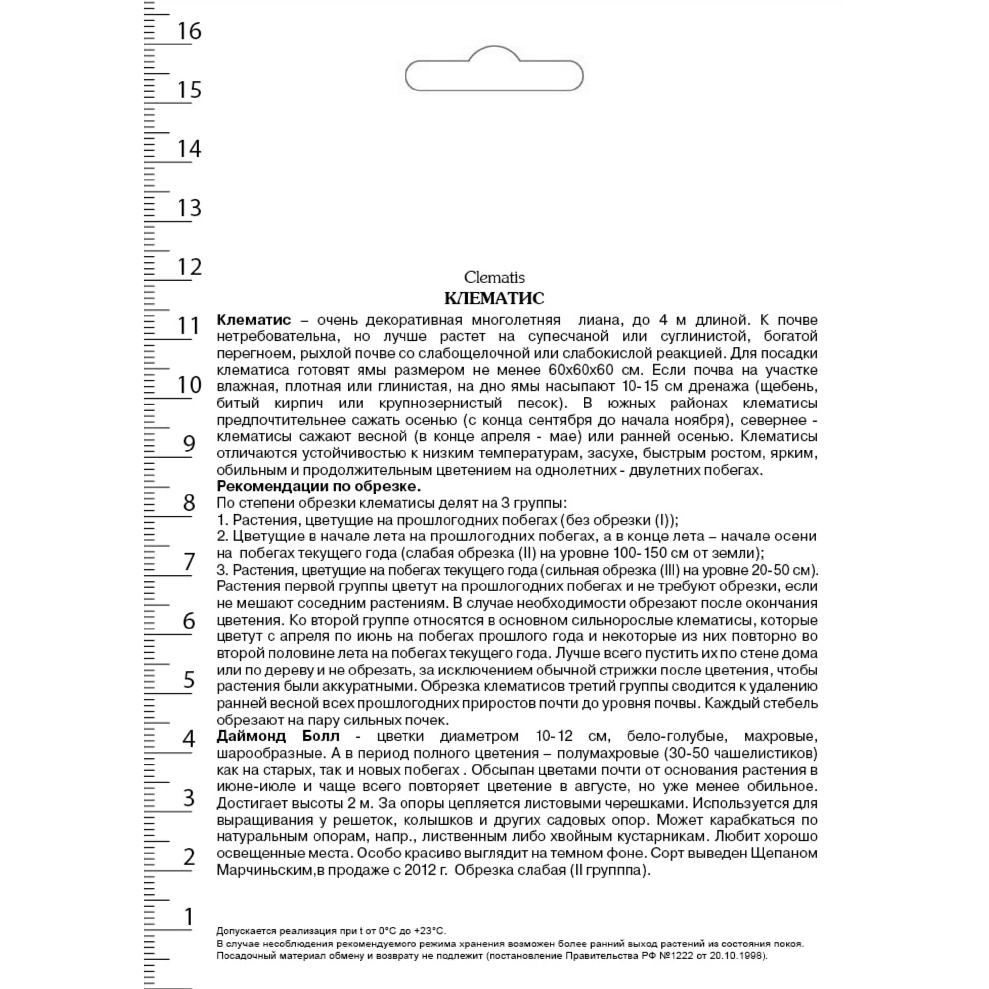 82527434 Клематис крупноцветковый Даймонд Болл в капере Santreyd  - Вид №1