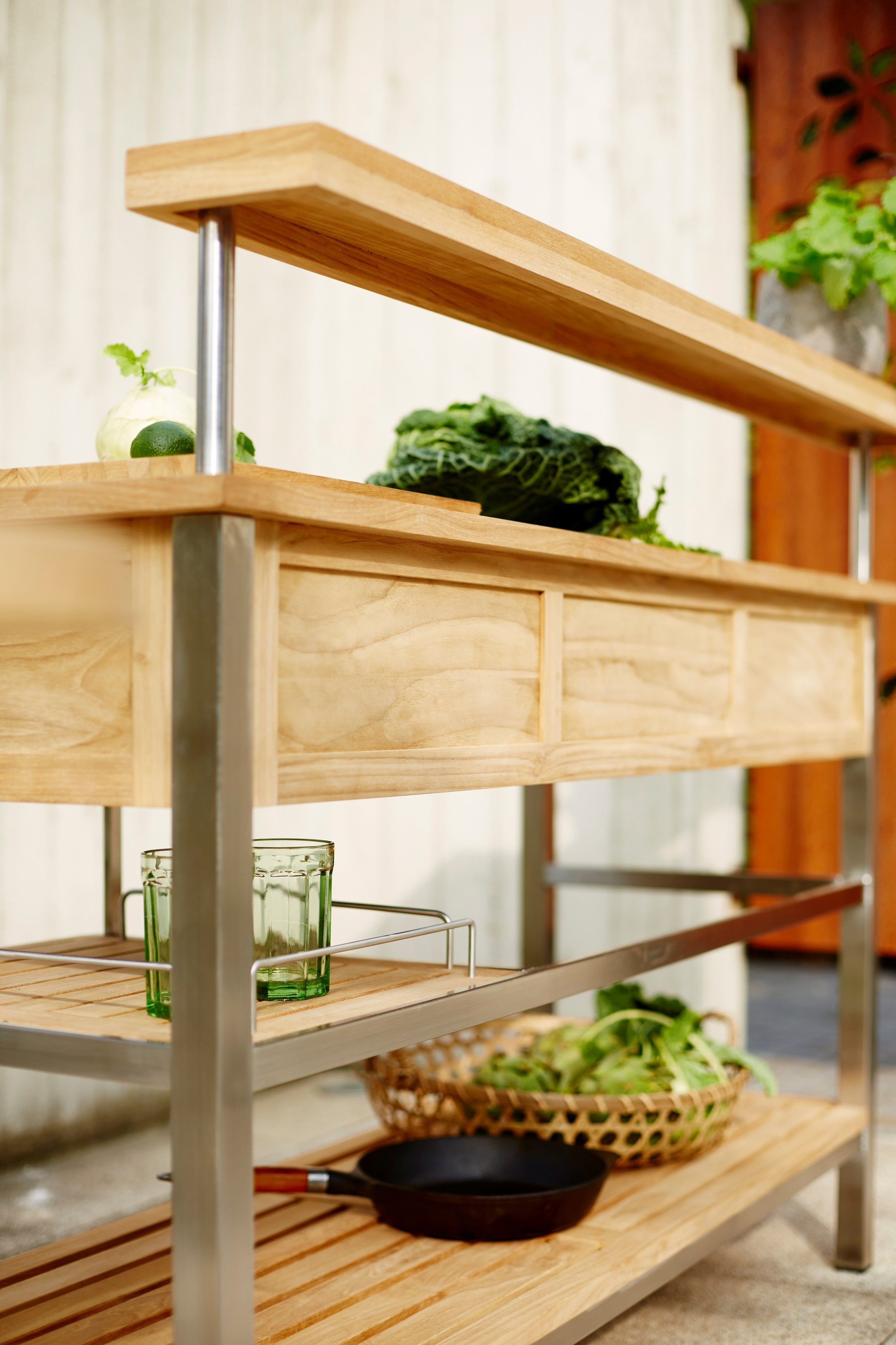 Садовая тележка из тикового дерева solpuri Butler ARCH-00028386 - Вид №2