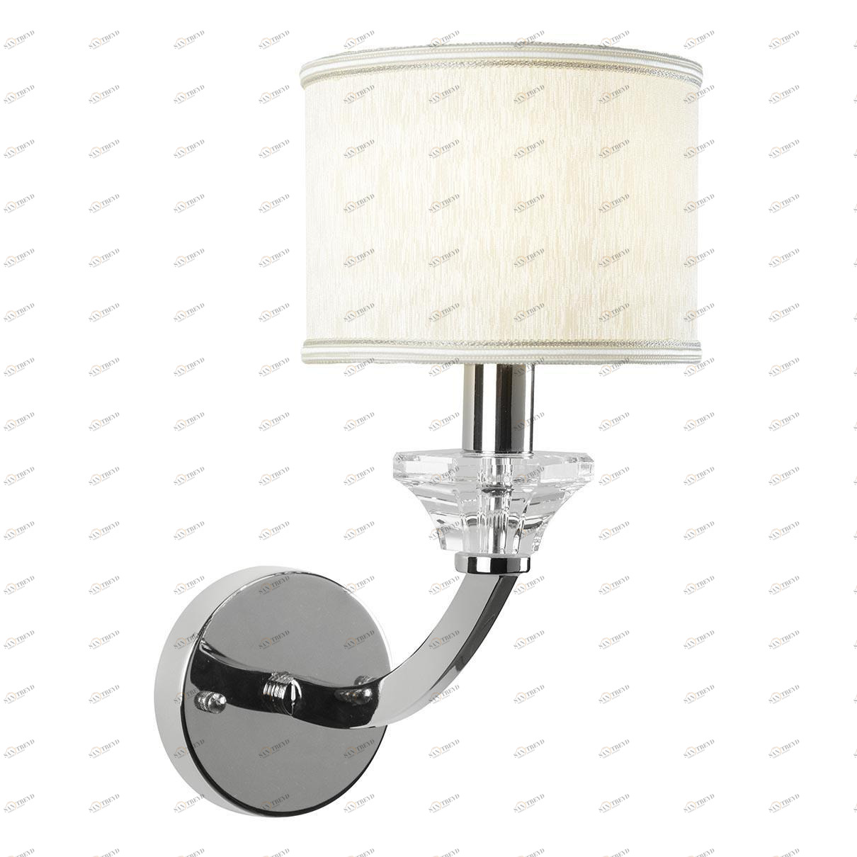 Бра с абажуром белое Oxford 85175/1B CR ILAMP OXFORD 00-3949124 Белый;хром