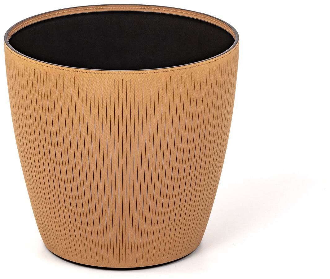 Цветочный горшок Silvy - Ø 30XH28 см / регенерированная зернистая кожа_темно-серый