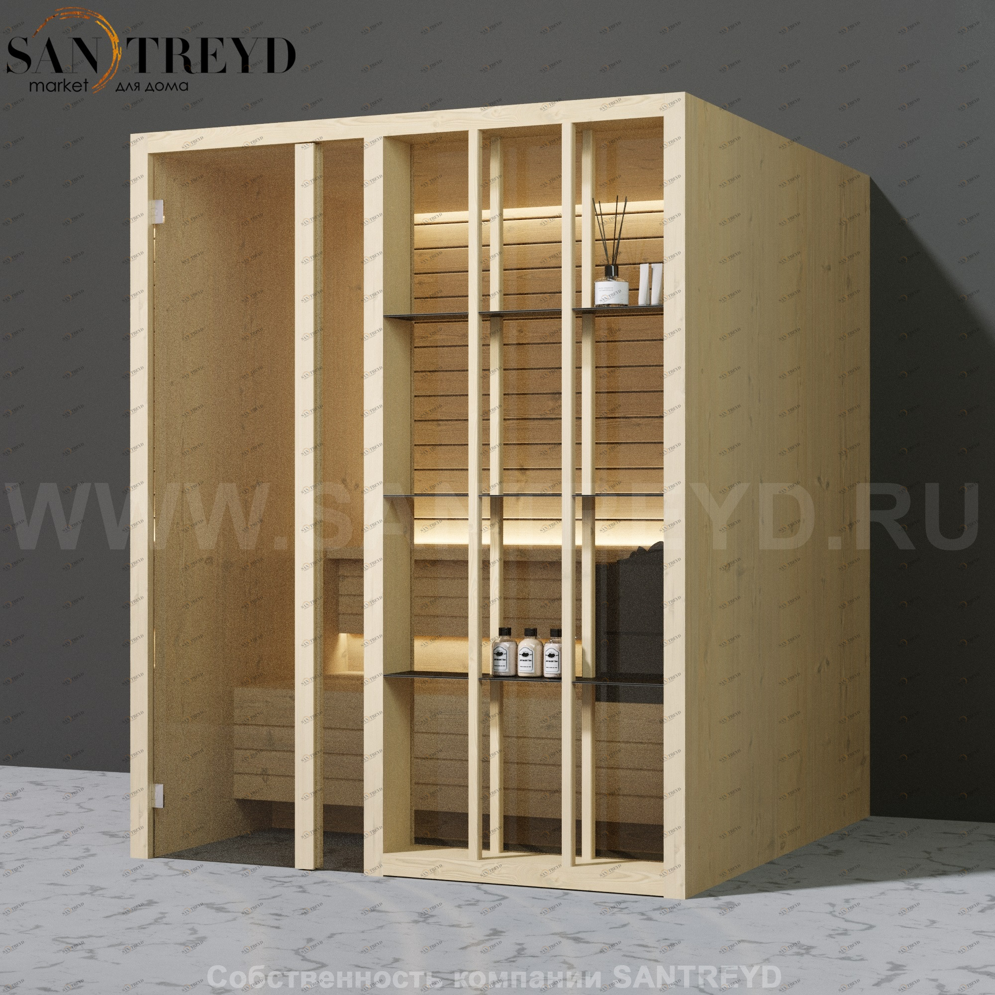 Effegibi YOKU.S60 SA.70100016 Сауна с левой дверью. Мощность: 6 кВт макс. Размеры: длина 174 см, ширина 170 см. Отделка: осина термообработанная SA70100016