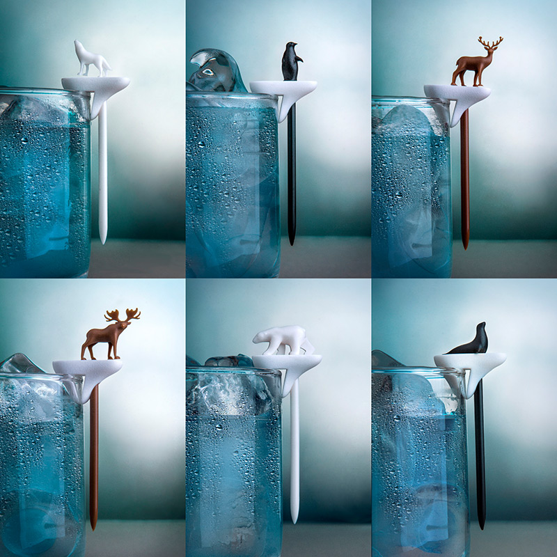 QL10169-MX Набор шпажек-маркеров для бокалов cool animal Qualy  - Вид №3