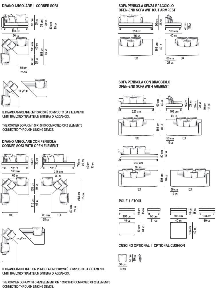 Ткань диван Minotti ALLEN ARCH-00038889 - Вид №11