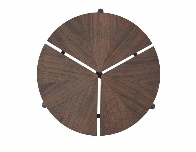 BassamFellows Круглый сервировочный стол из нержавеющей стали и дерева Circular Cb-37-60 / cb-3717 - Вид №1