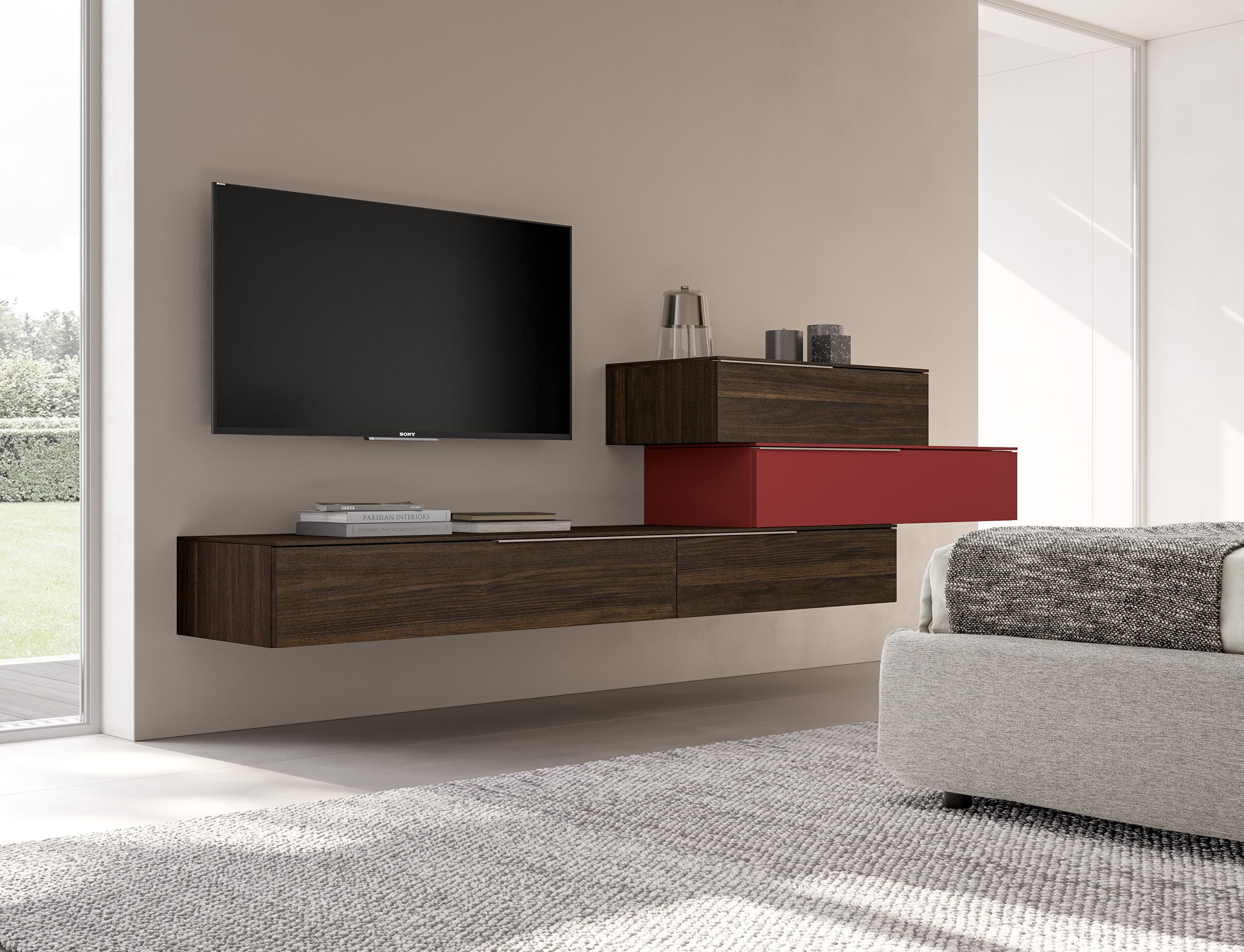 Подвесной комод / тумбочка из меламиновой ткани Adok ARIA SOSPESO ARCH-00107955 - Вид №1