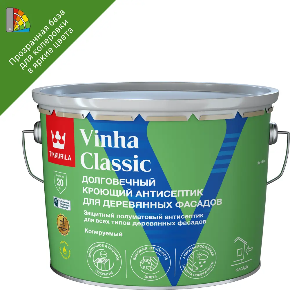 Tikkurila Vinha Classic - прозрачный антисептик для дерева с колеровкой 89350888 STLM-1407162