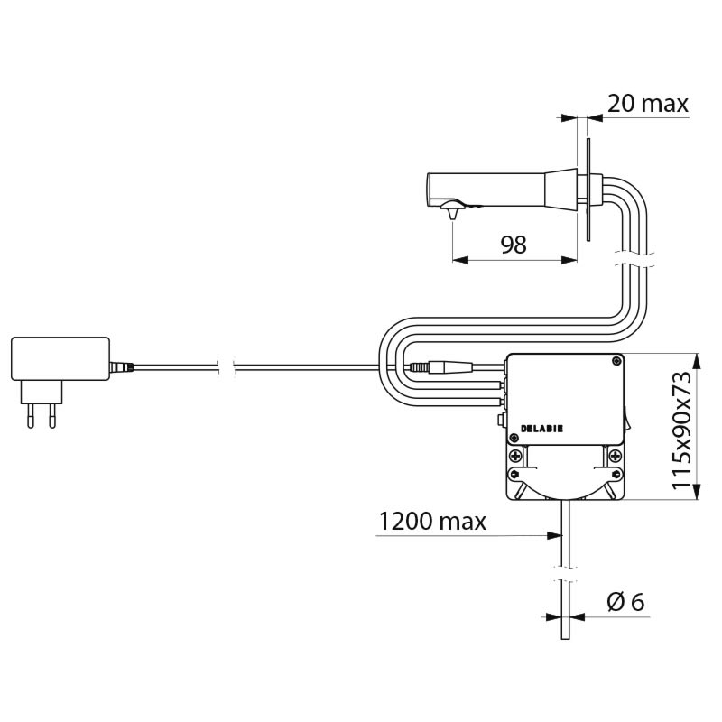 512151P Настенный сенсорный диспенсер для жидкого мыла или пены DELABIE  - Вид №1