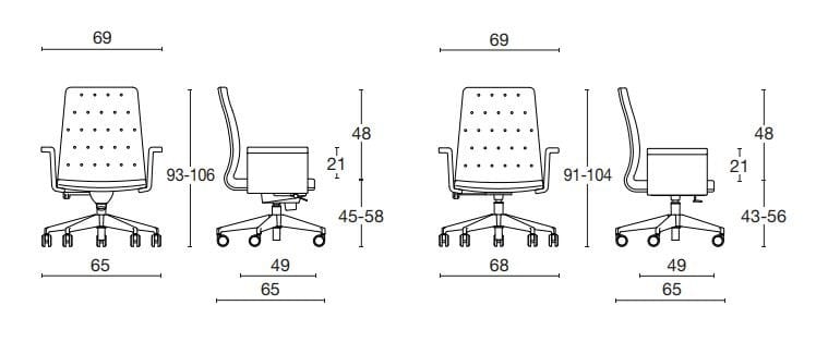 Офисное кресло из искусственной кожи с 5 спицами Diemme Артур ARCH-00140004 - Вид №4