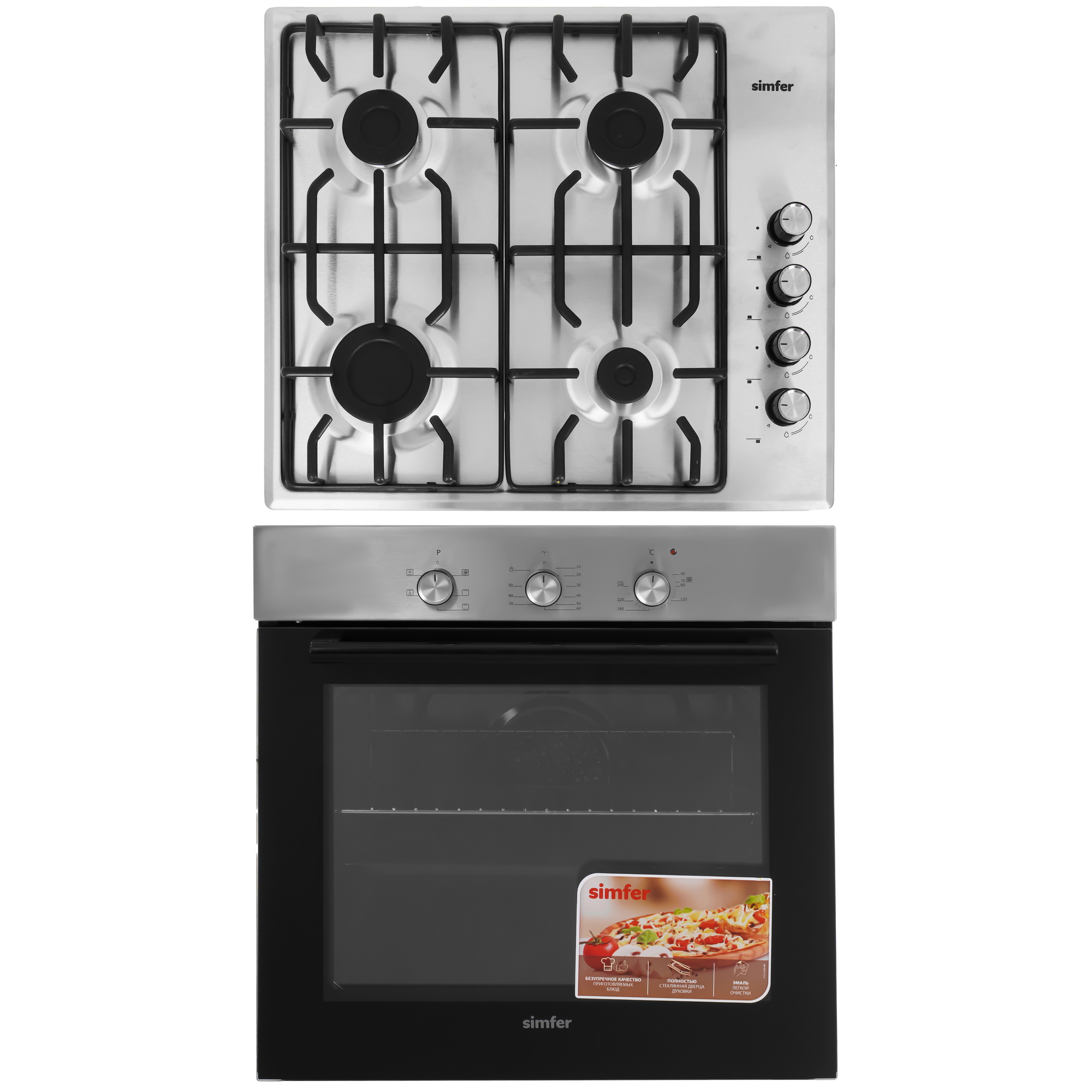 9280253 Духовой шкаф электрический Simfer B6EM16001 + Варочная поверхность газовая Simfer H60Q40M471 STDN-0137078