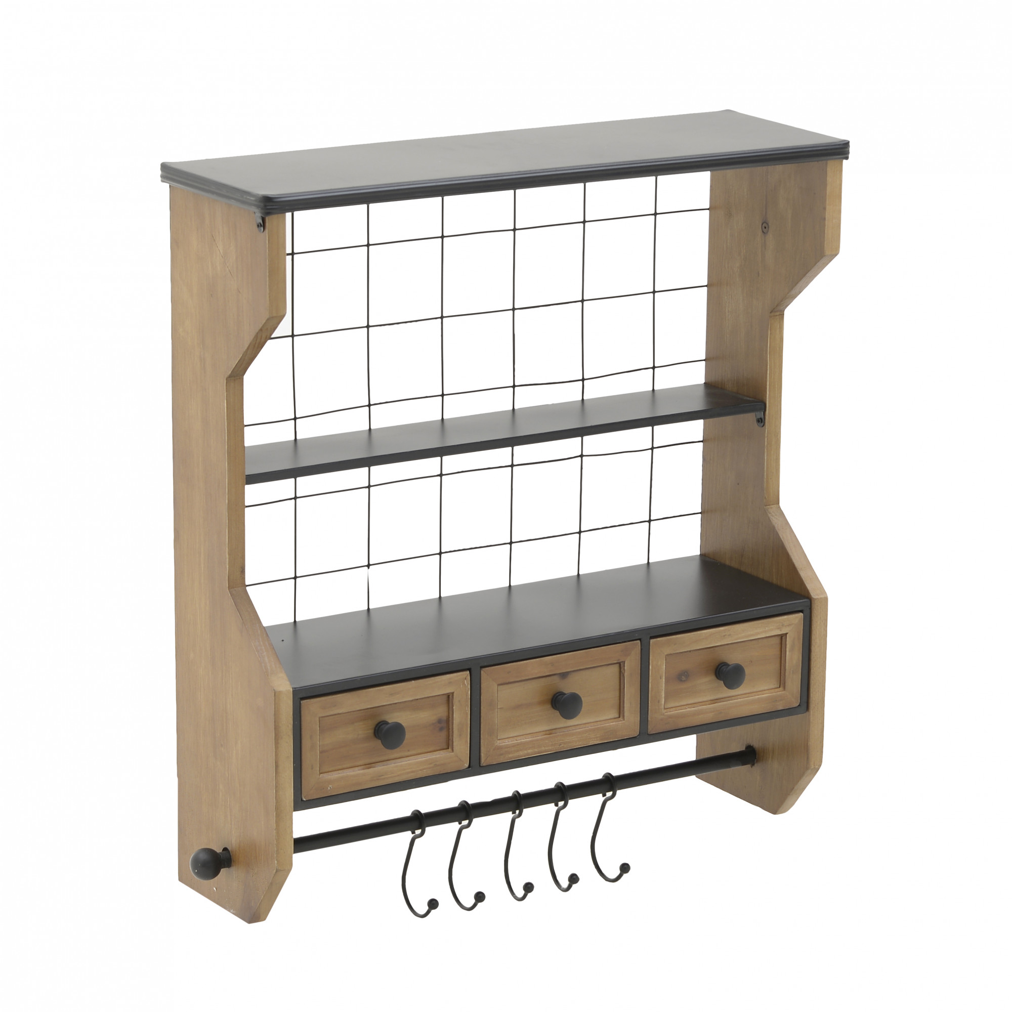 3870314.0064 СТЕЛЛАЖ-ВЕШАЛКА НАСТЕННАЯ С ЯЩИКАМИ TO4ROOMS 