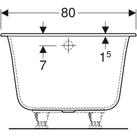 554.044.01.1 Прямоугольная ванна Geberit Soana, узкий край Geberit  - Вид №22