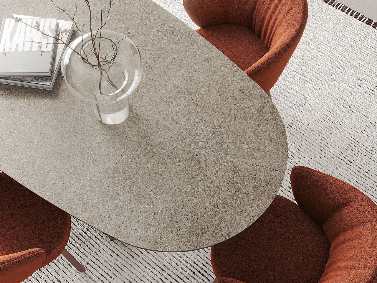 Керамический выдвижной овальный обеденный стол MOBLIBERICA Esla ARCH-00065909 - Вид №6