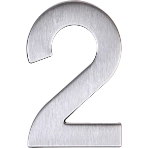Цифра «2» самоклеящаяся 95x62 мм нержавеющая сталь цвет серебро