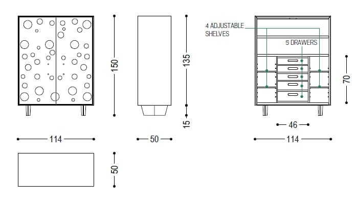 Высокий шкаф из массива дерева с комодом Riva 1920 Move ARCH-00094427 - Вид №6