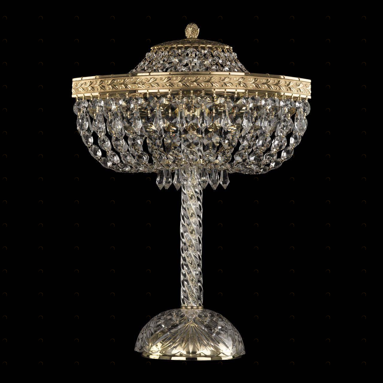 Лампа настольная хрустальная на 2 лампы 48х35 см золотая Bohemia Ivele 19273L4/35IV G BOHEMIA IVELE КЛАССИЧЕСКИЕ 00-3889233 Золото;прозрачный 