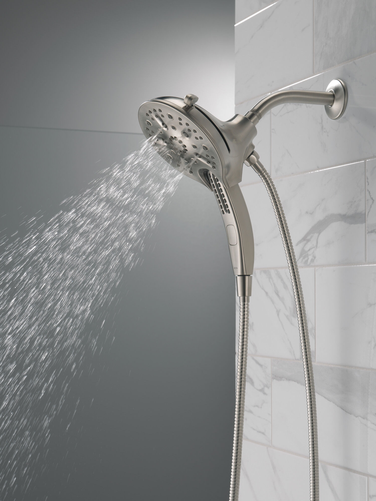 58620-SS25-PK In2ition® H2Okinetic® Душ два в одном с 5 настройками Delta Faucet Universal Showering Нержавеющая сталь  - Вид №17
