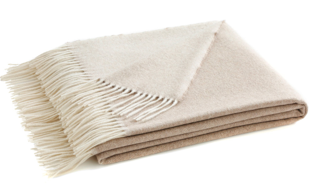 HIMALAYA_CREME Плед 130/180 бежевый кашемир Blanc des Vosges Santreyd 