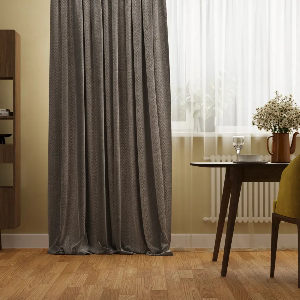 Штора на ленте Inspire Lefi 160x280 см цвет черно-серый STLM-2075006