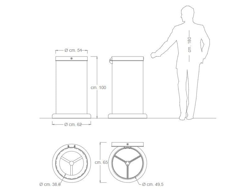Корзина для мусора из нержавеющей стали DIMCAR ARCH-00132202 - Вид №2
