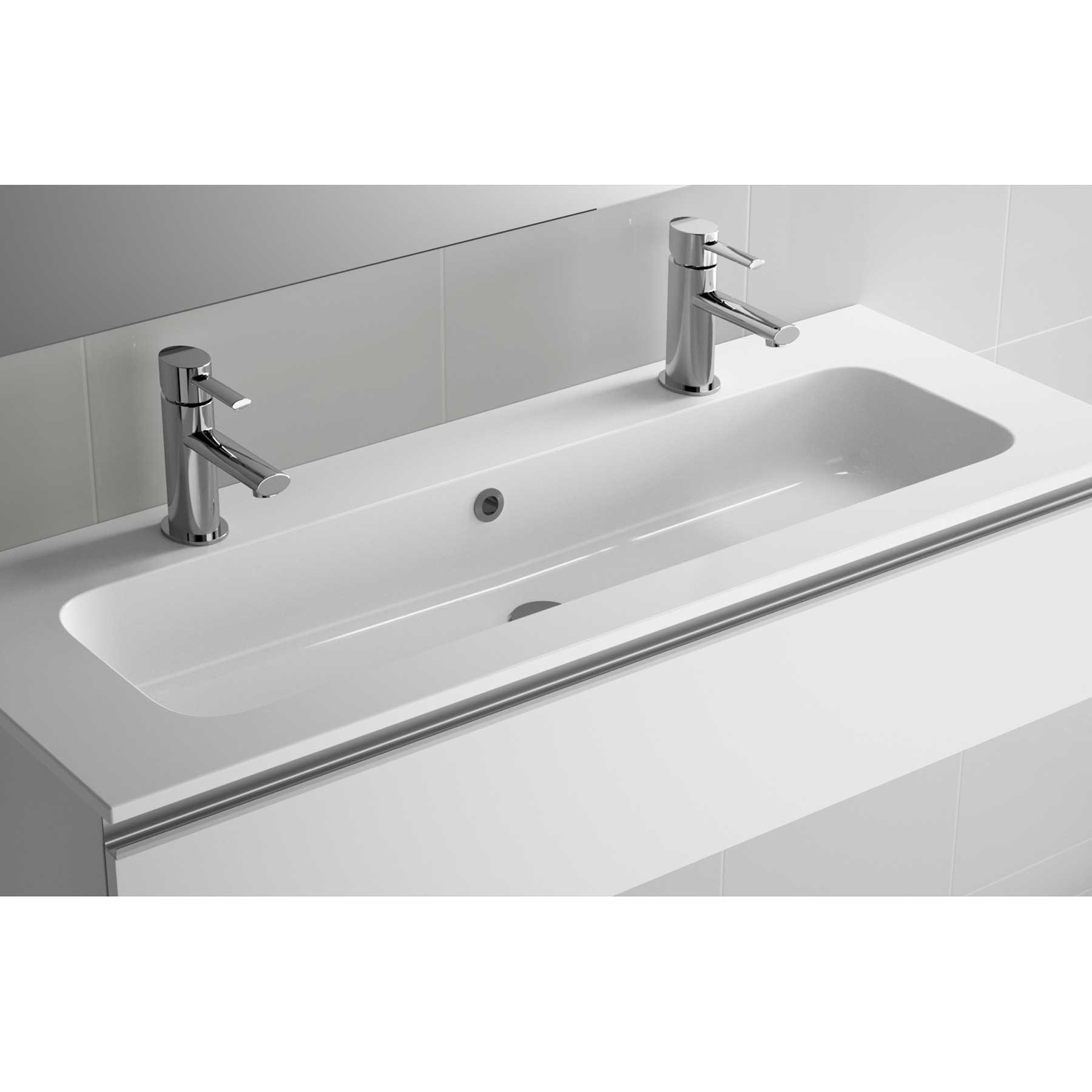 21073 SALGAR Раковина SOFIA 1205 1 раковина и 2 смесителя MINERALMARMO 1205 x 15 x 460 мм