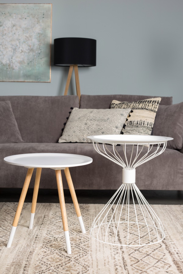 Лампа напольная Tripod Wood, черная с бежевыми ножками Zuiver 5000805 - Вид №3