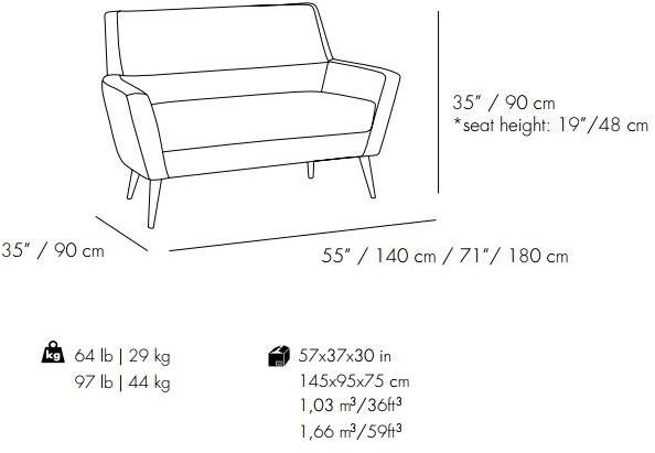 Mambo Unlimited Ideas 2-местный тканевый диван Doble sun-id-1430144 - Вид №4