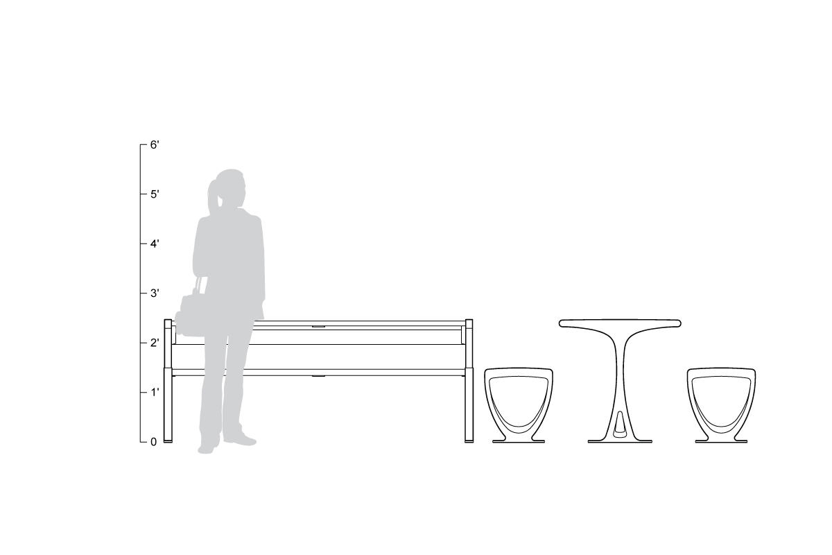 FSRT160 Столовый ансамбль трио  Forms-surfaces  - Вид №14