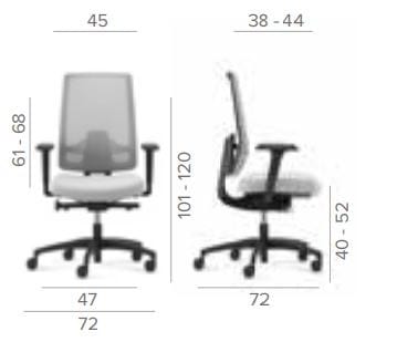 Сетчатый регулируемый по высоте поворотный операционный офисный стул Dauphin Indeed ARCH-00108206 - Вид №3