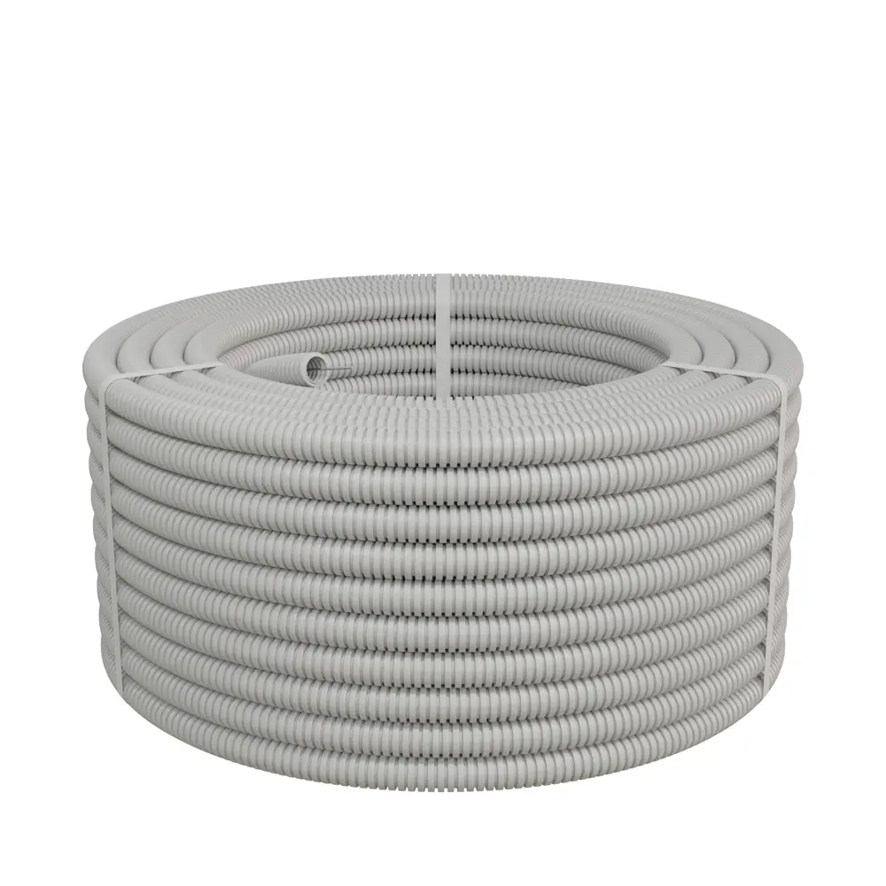 Труба гофрированная Экопласт ПВХ D32 мм 25 м тяжелая цвет серый STLM-2117390 - Вид №1