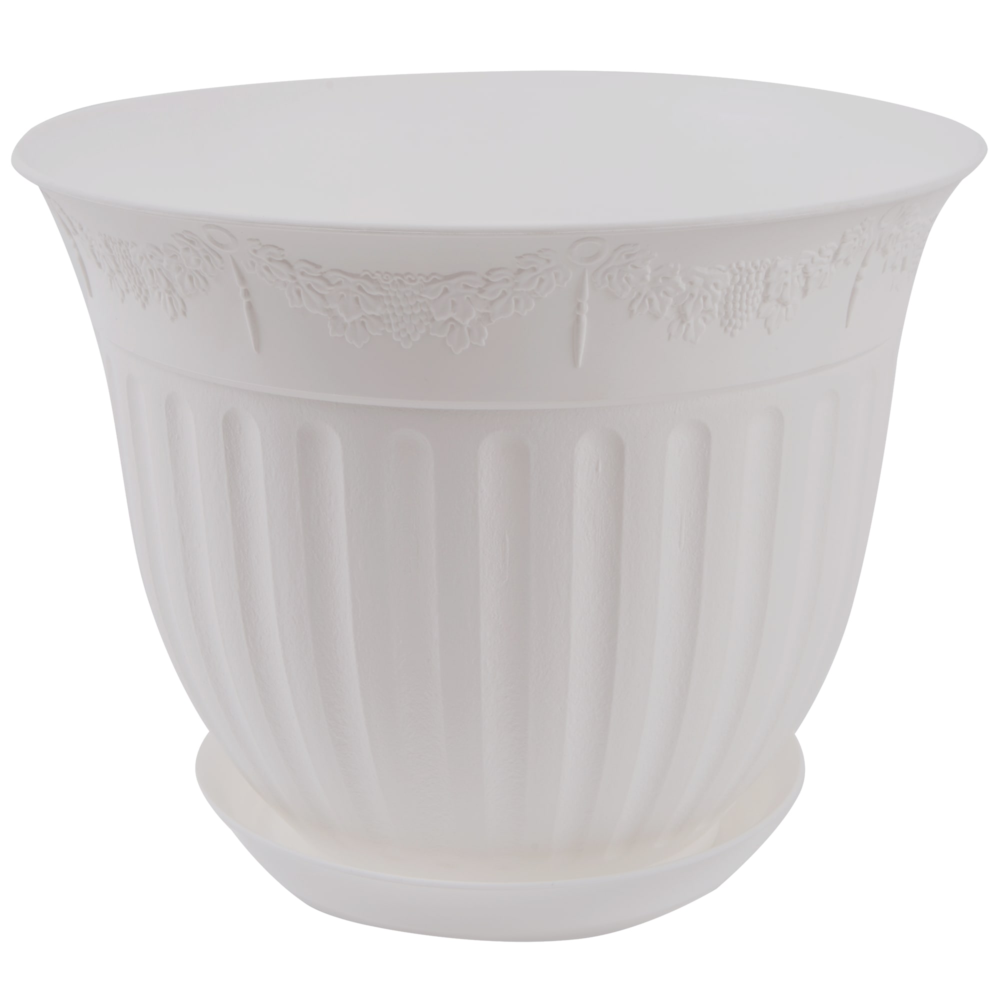 18009151 Кашпо Виноград ø30 h27.5 см v6 л пластик белый Santreyd 
