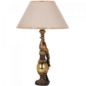 32081,34013 Настольная лампа Павлин Бронза Айвори BOGACHO