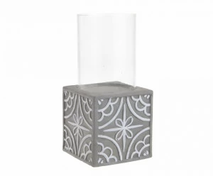 Подсвечник керамический на 1 свечу серый Only Romantics TO4ROOMS ONLY ROMANTICS 00-3893337 Прозрачный;серый