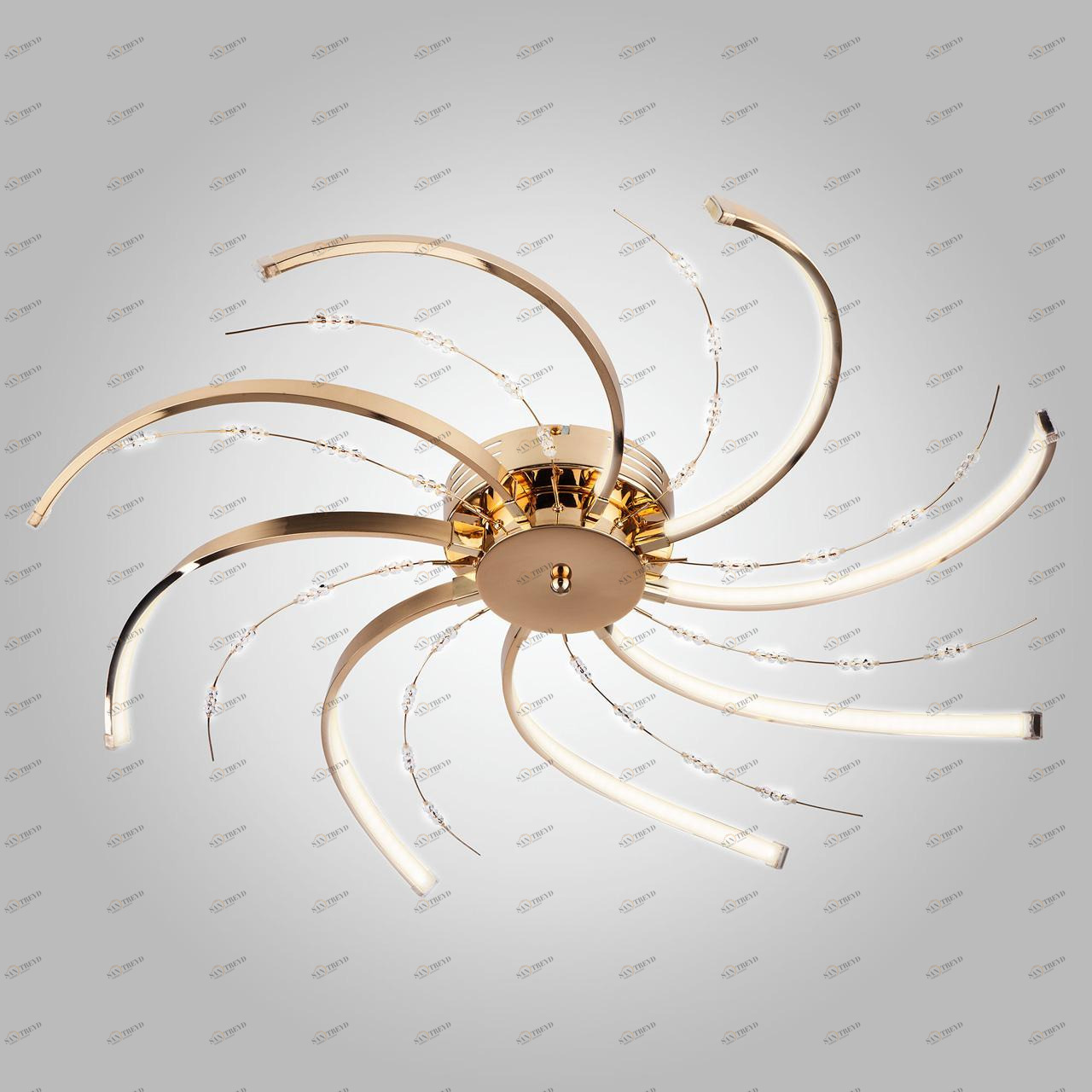 Потолочная светодиодная люстра Eurosvet Twist 90054/8 золото EUROSVET TWIST GOLD 184085 Золотой 