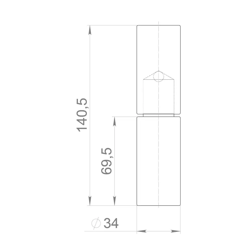 Петля гаражная с шаром 34x140 мм цвет черный Santreyd STLM-2206850 - Вид №4