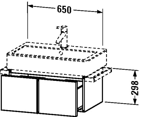 VE610509191 Vero Тумбочка подвесная Серо-коричневый декор Duravit - Вид №1