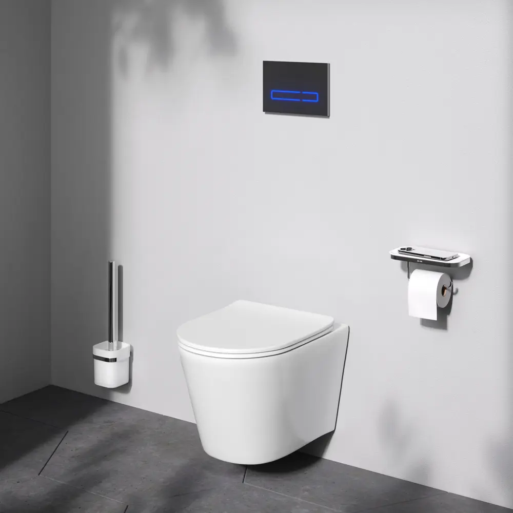 Комплект инсталляции AM.PM Tech с унитазом безободковым AM.PM Flash клавиша AM.PM Tech M черная STLM-2176441 - Вид №1