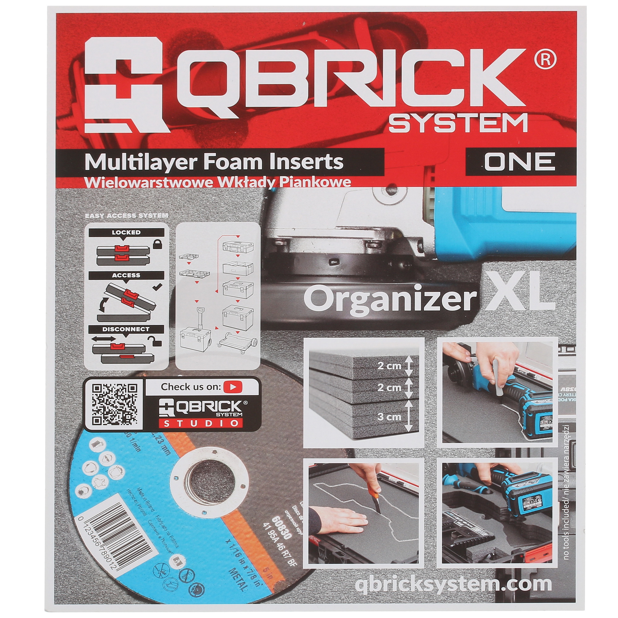 Кейс для инструмента и принадлежностей Qbrick System ONE Organizer XL Multilayer Foam Inserts 9992723 STDN-0118259 - Вид №5