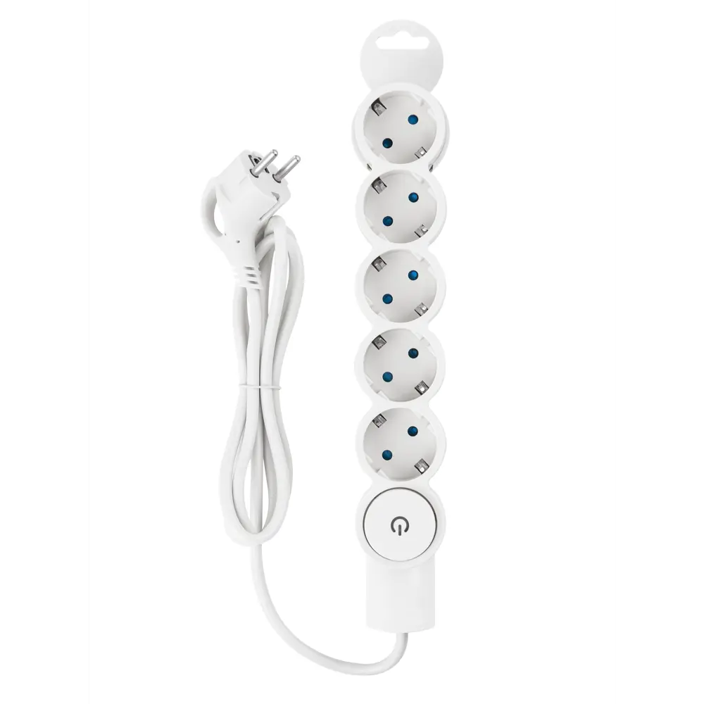 Удлинитель бытовой Duwi 32077 5 розеток с заземлением 3x1 мм 1 м цвет белый STLM-2183687