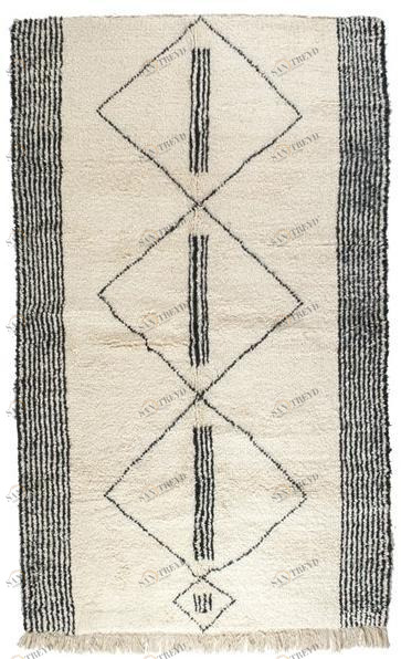 AFOLKI Прямоугольный шерстяной коврик с геометрическими мотивами Beni ourain Taa1144be