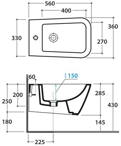 Sts09/010 - sss11.bi Биде подвесное STONE Ceramica Globo - Вид №6