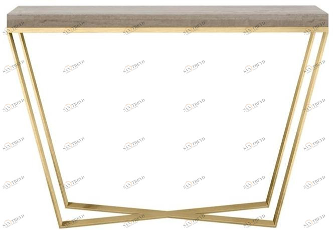 FRATO Прямоугольная консоль из латуни и дерева Johannesburg Ffu090006aae 